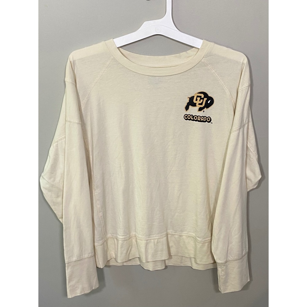 NWT Rivalry Threads Colorado Buffaloes Shirt Women's L Cream Long Sleeve Raglan